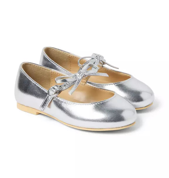 Metallic Bow Ballet Flat