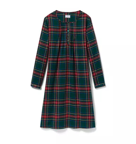 Women's Brushed Twill Beatrice Nightgown in Kensington Tartan