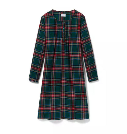 Women's Brushed Twill Beatrice Nightgown in Kensington Tartan