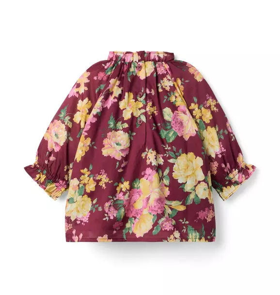 Floral Ruffle Smocked Top