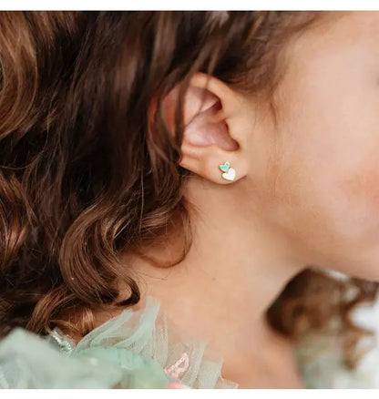 Heart Stack Stud Earrings