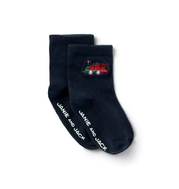 Baby Holiday Train Sock