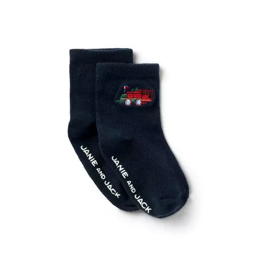 Baby Holiday Train Sock