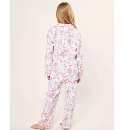 Kid's Twill Pajama Set in Pink Timeless Toile