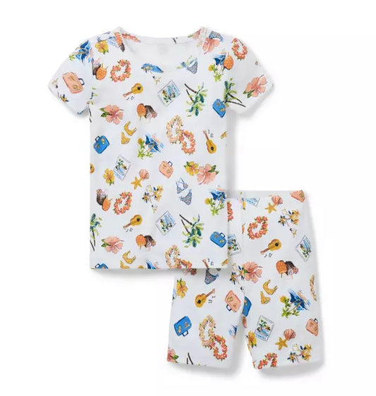 Good Night Short Pajama In Tropical Vacation