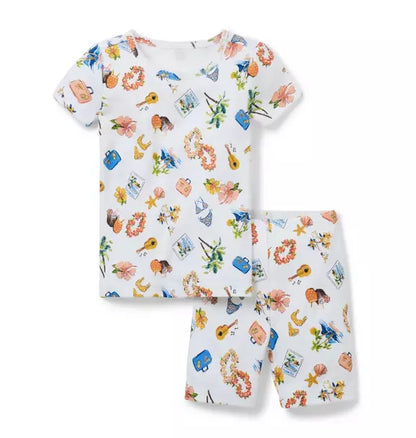 Good Night Short Pajama In Tropical Vacation
