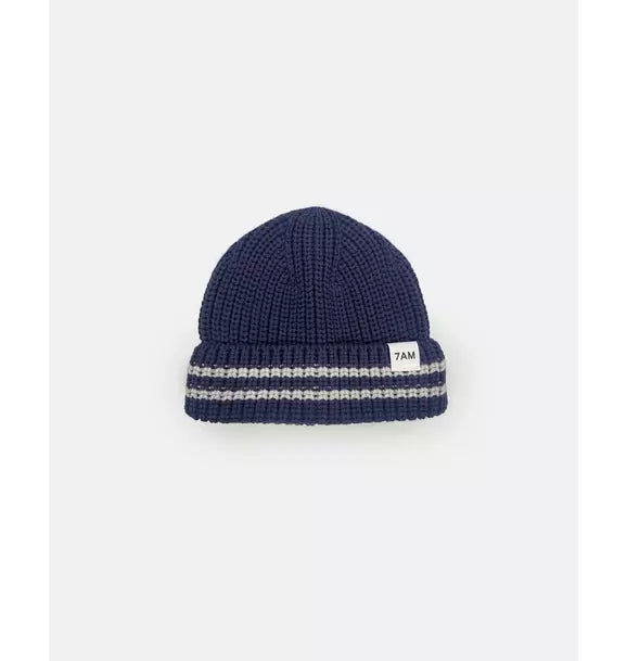 Beanie Tennis Chunky - Navy/Pearl Grey