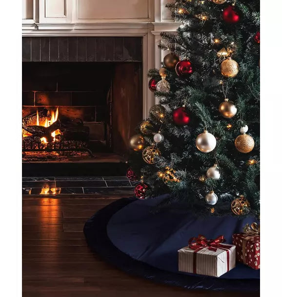Christmas Tree Skirt in Navy