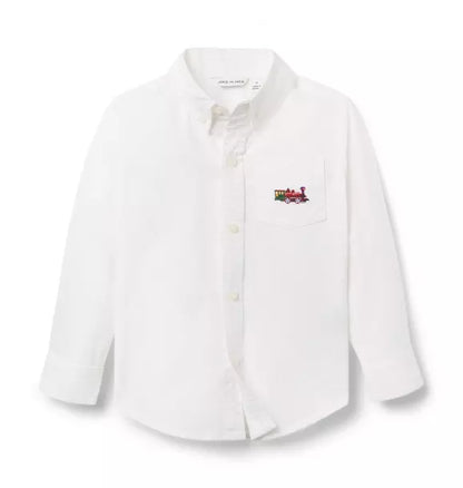 Embroidered Train Oxford Shirt