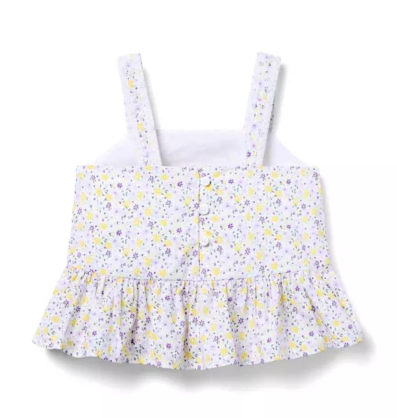 Ditsy Floral Pintuck Top