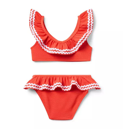 Recycled Ric Rac Ruffle 2-Piece Swimsuit