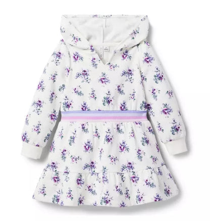 Floral Hooded Fleece Dress