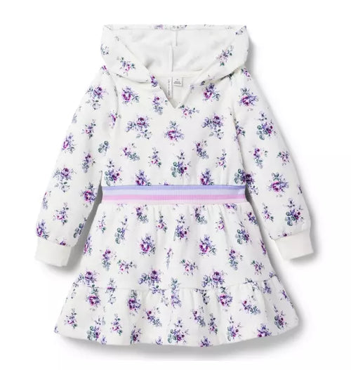 Floral Hooded Fleece Dress