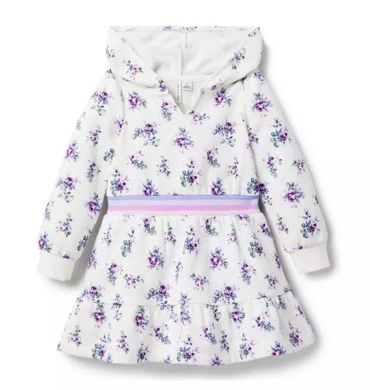 Floral Hooded Fleece Dress