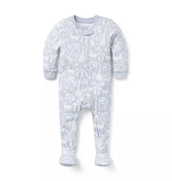 Baby Good Night Footed Pajama In Winter Wonder
