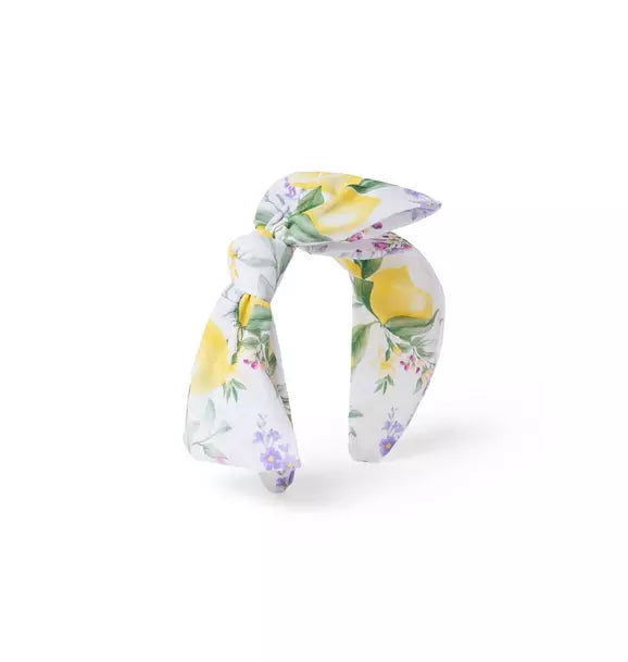 Lemon Floral Bow Headband