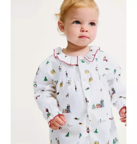 Baby's Twill Madeline Romper in Holiday Town