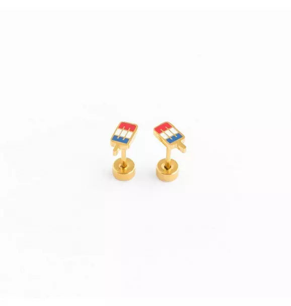 Patriotic Pop Stud Earrings