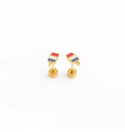 Patriotic Pop Stud Earrings