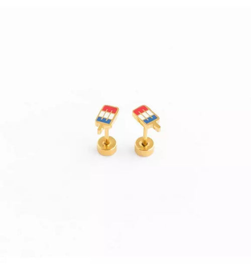 Patriotic Pop Stud Earrings