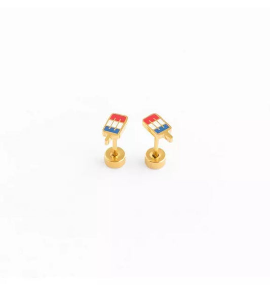 Patriotic Pop Stud Earrings