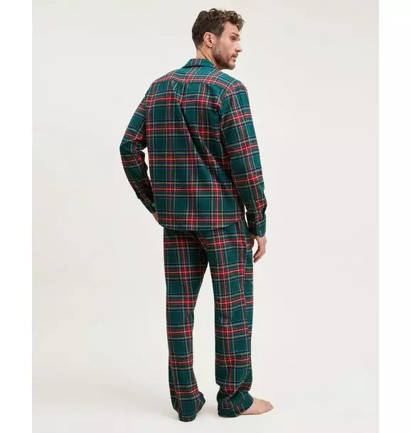 Men's Brushed Twill Pajama Set in Kensington Tartan
