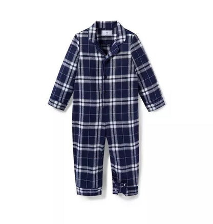 Baby's Brushed Twill Classic Romper in Oxford Tartan