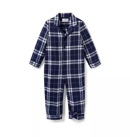 Baby's Brushed Twill Classic Romper in Oxford Tartan