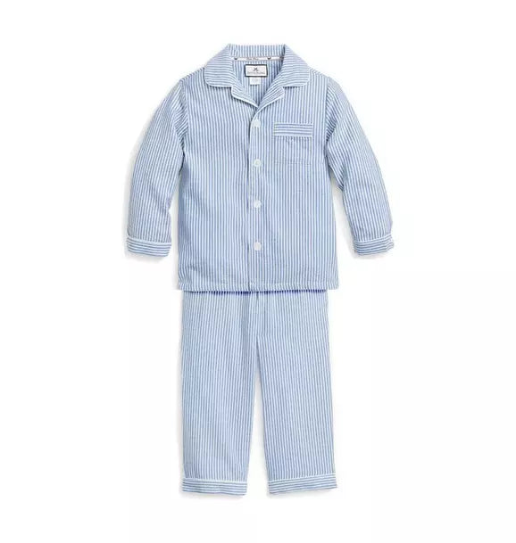 Kid's Twill Pajama Set in French Blue Seersucker