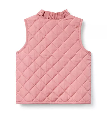 The Quilted Ruffle Collar Vest