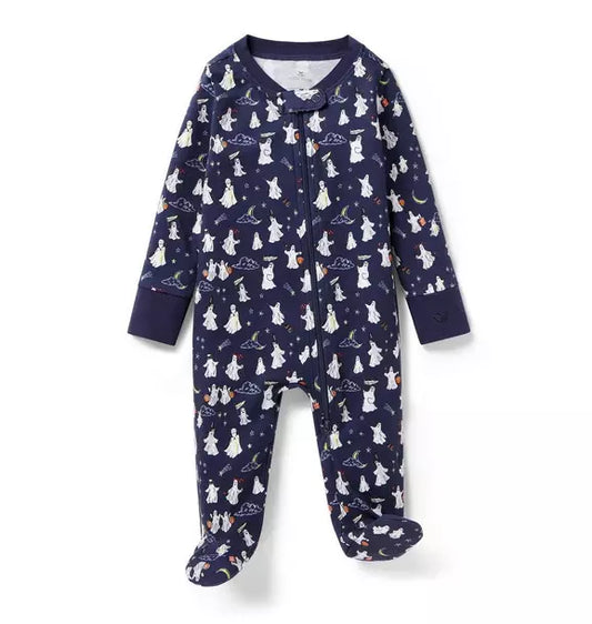 Baby's Pima Romper in Spooky Slumber