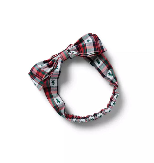 Baby Holiday Tartan Bow Soft Headband