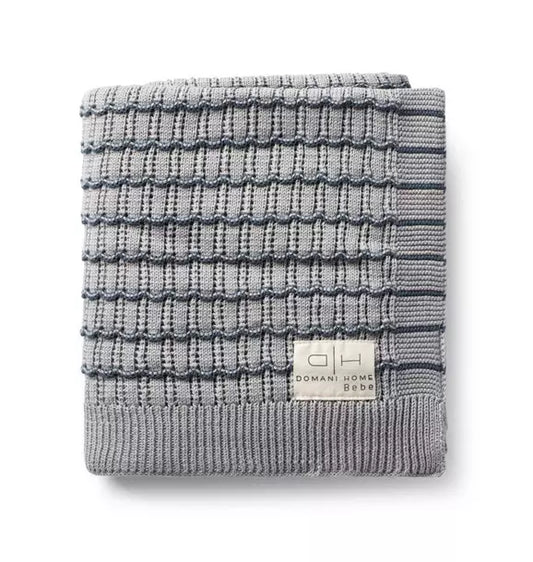 Striated Scallop Baby Blanket Blue