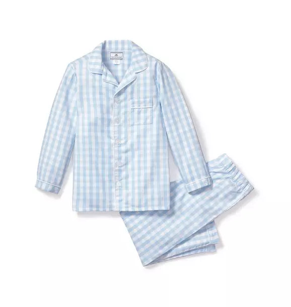 Light Blue Gingham Pajama Set