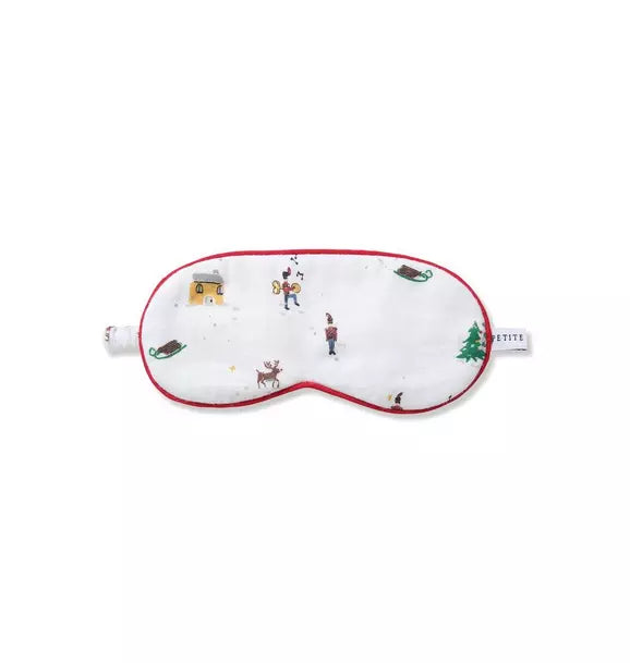 Kid's Twill Sleep Mask in Holiday Town