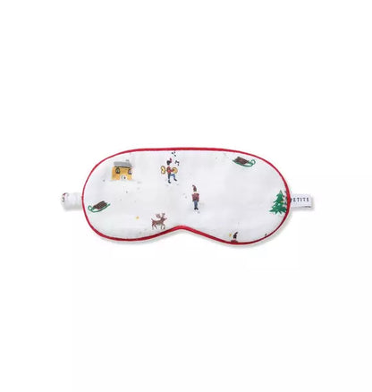 Kid's Twill Sleep Mask in Holiday Town