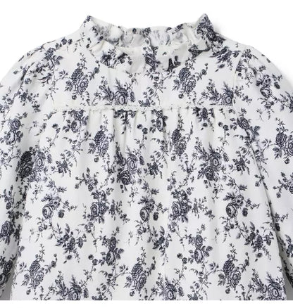 Floral Twill Dropwaist Dress