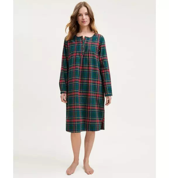 Women's Brushed Twill Beatrice Nightgown in Kensington Tartan