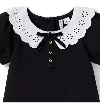 Eyelet Collar Ponte Dress