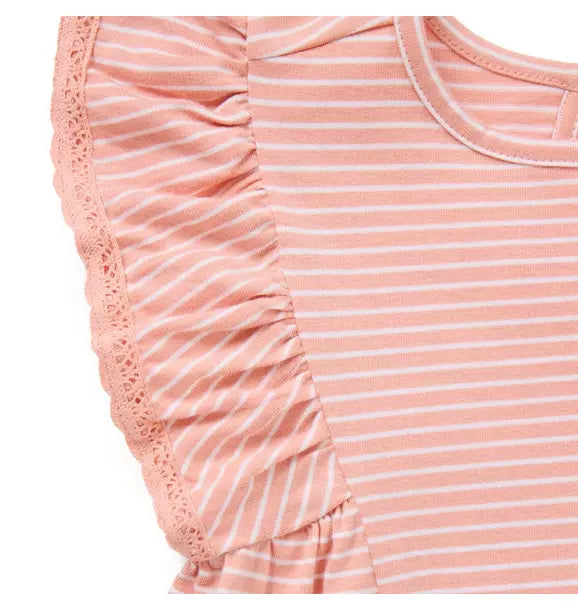 Striped Ruffle Matching Set