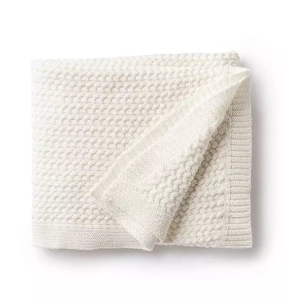 Herringbone Cream Baby Blanket
