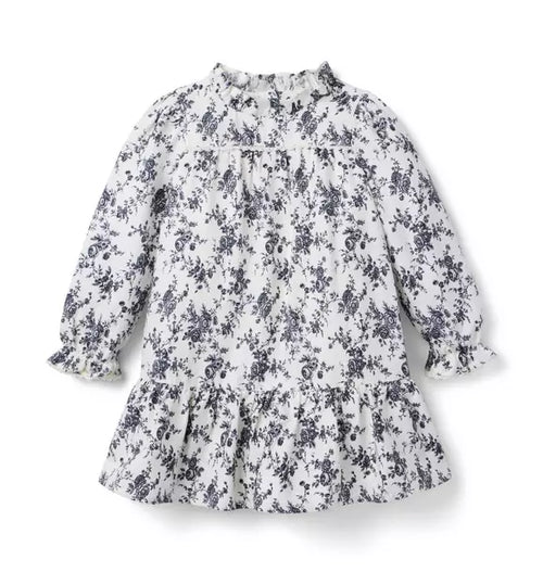 Floral Twill Dropwaist Dress