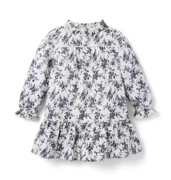 Floral Twill Dropwaist Dress