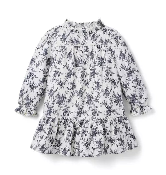 Floral Twill Dropwaist Dress