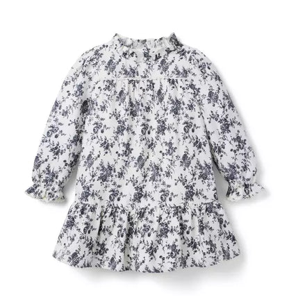 Floral Twill Dropwaist Dress