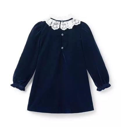 The Velvet Lace Collar Dress