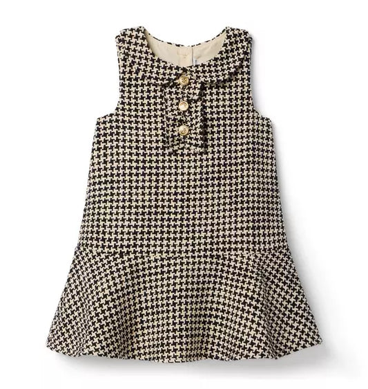 Houndstooth Tweed Dropwaist Dress