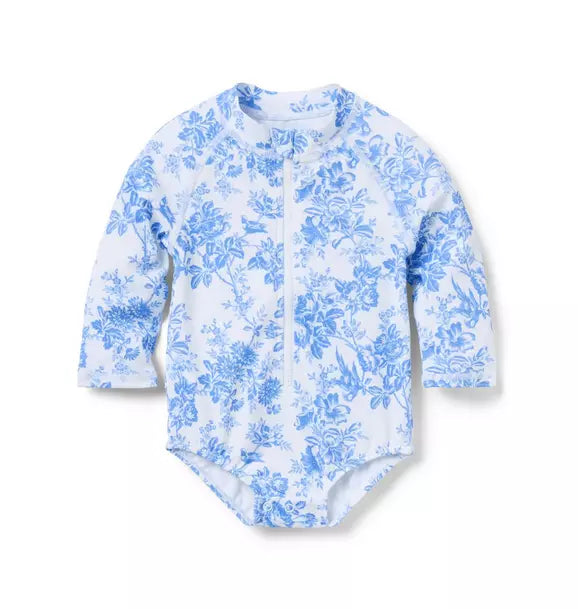 Baby Recycled Floral Rash Guard Swimsuit