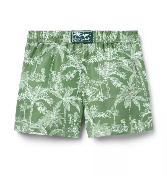 Recycled Palm Swim Trunk