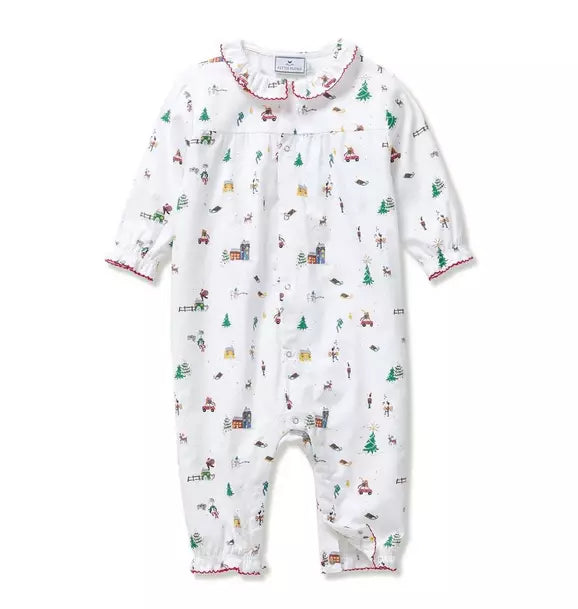 Baby's Twill Madeline Romper in Holiday Town